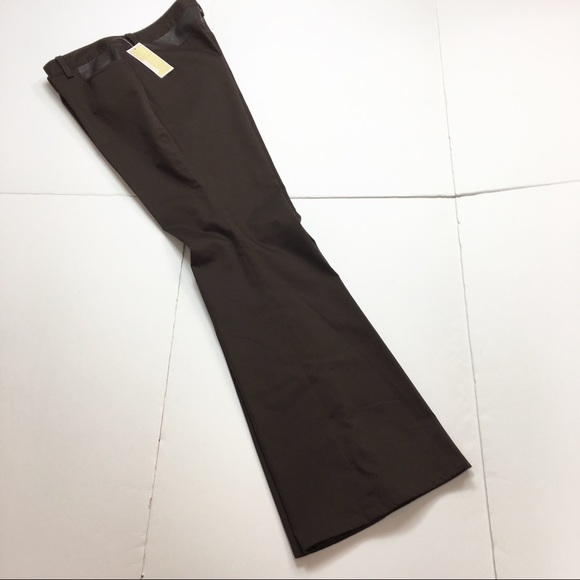 NWT Michael Michael Kors Brown Flare Pants - Picture 6 of 8